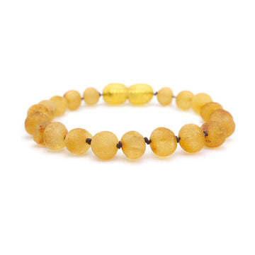 Pulsera de ámbar báltico miel en bruto para la dentición de bebé