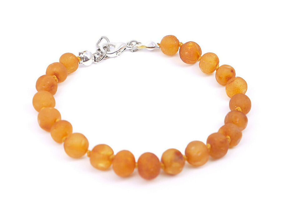 Pulsera de ámbar báltico crudo miel para bebé, calmante y segura para la dentición