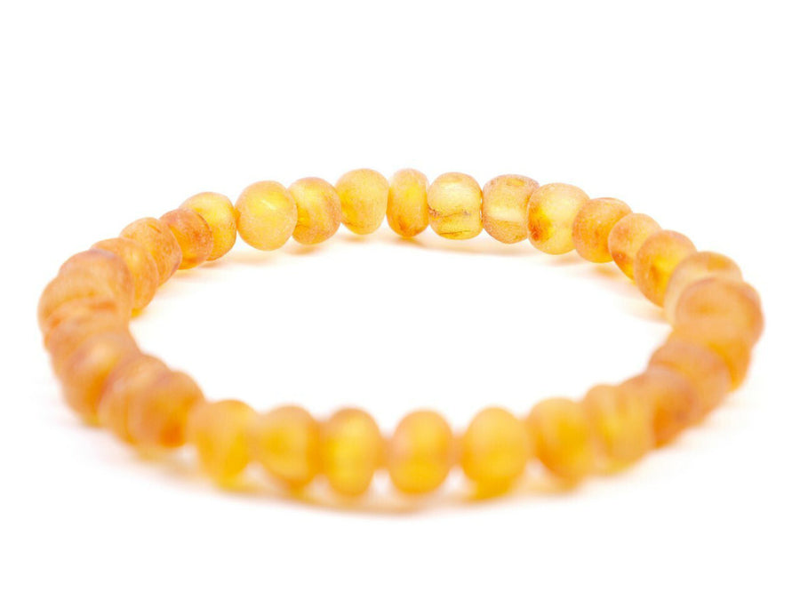 Pulsera de ámbar báltico con cuentas en bruto sin pulir para adultos. Joyería certificada y genuina