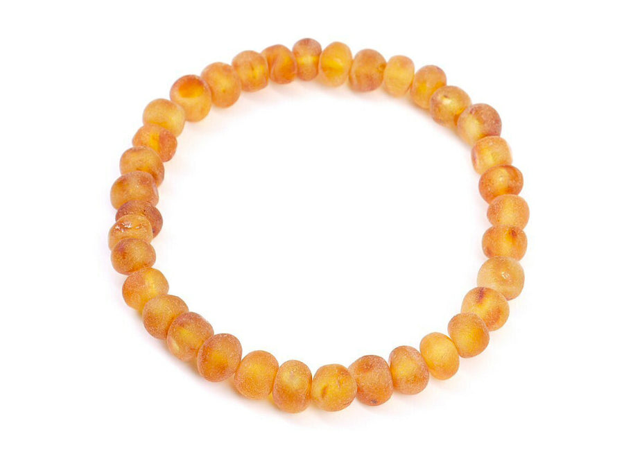 Pulsera de ámbar báltico para adultos con cuentas curativas elásticas