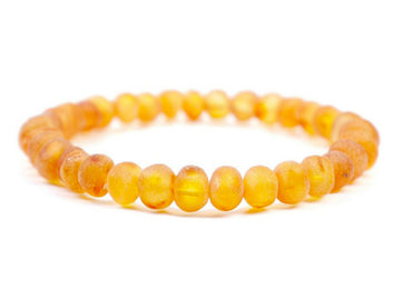 STRETCH RAW HONEY BALTIC AMBER ADULT BRACELET