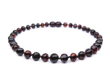 POLISHED DARK CHERRY BALTIC AMBER ADULT ANKLET