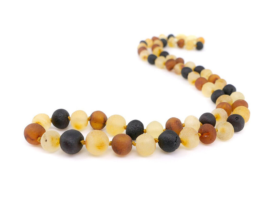 Joyería curativa de ámbar multicolor, collar sin pulir para protección y armonía