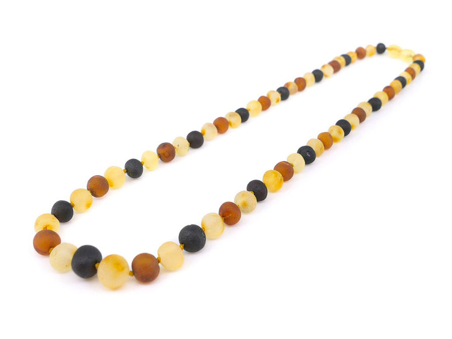 Ámbar báltico sin pulir en tonos multicolores, collar terapéutico para adultos