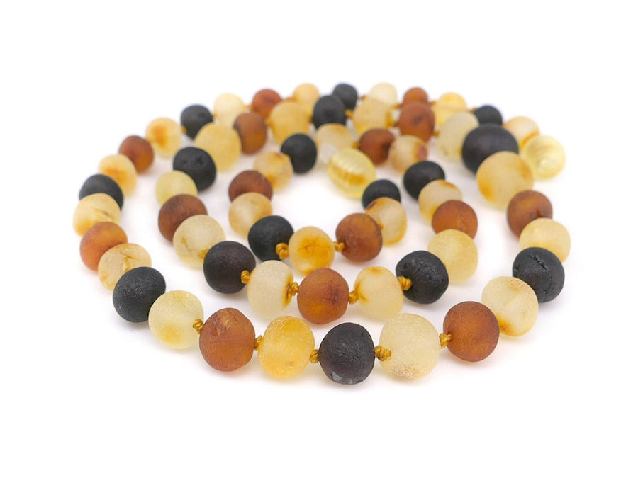 Collar de ámbar crudo multicolor sin pulir, ideal para energía y sanación holística