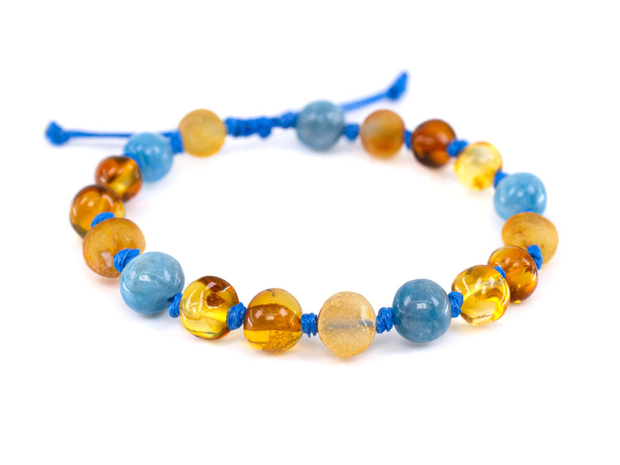 Accesorio de dentición con ámbar multicolor y aventurina para equilibrio emocional