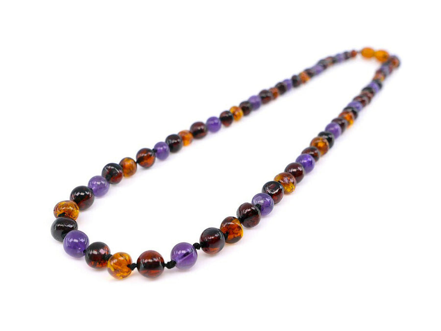 Joyería curativa de ámbar y amatista, collar perfecto para energía, equilibrio y estilo