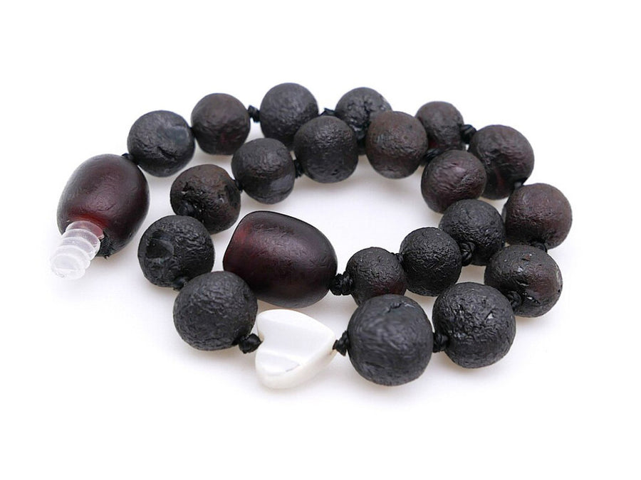 Pulsera de dentición natural para bebé con ámbar báltico y perla