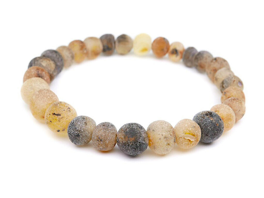 Pulsera de Ámbar Báltico Crudo Gris - Alivio del Dolor Extra Fuerte para Adultos
