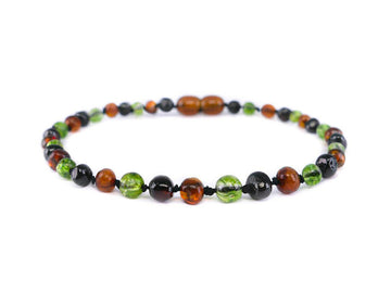 BALTIC AMBER HEALING BRACELET WITH GREEN PERIDOT