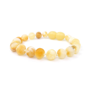 Pulsera de dentición para bebé de ámbar báltico crudo blanco butterscotch