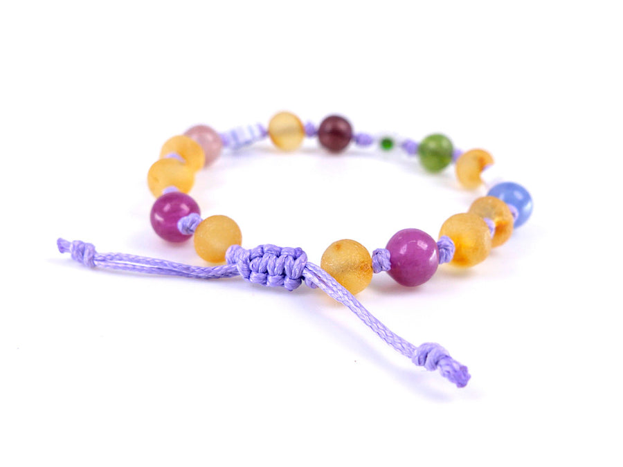 Joyería de ámbar báltico crudo con jade, ideal para aliviar la dentición