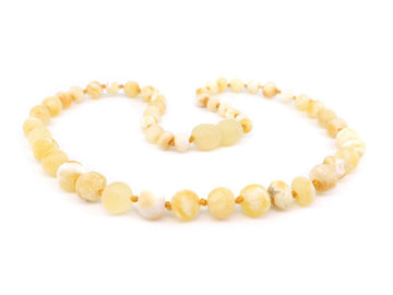 Collar de dentición de ámbar blanco butterscotch