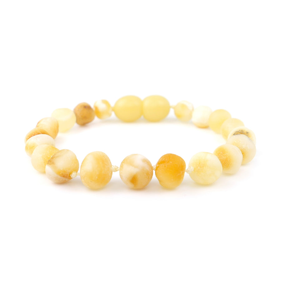 Pulsera calmante para bebé con ámbar crudo blanco natural de origen báltico