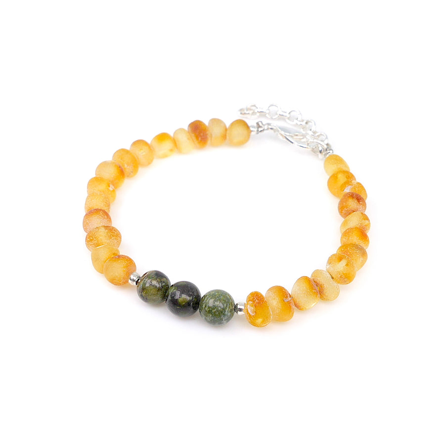 Pulsera zodiacal de ámbar y heliotropo para estimular la fuerza y la concentración