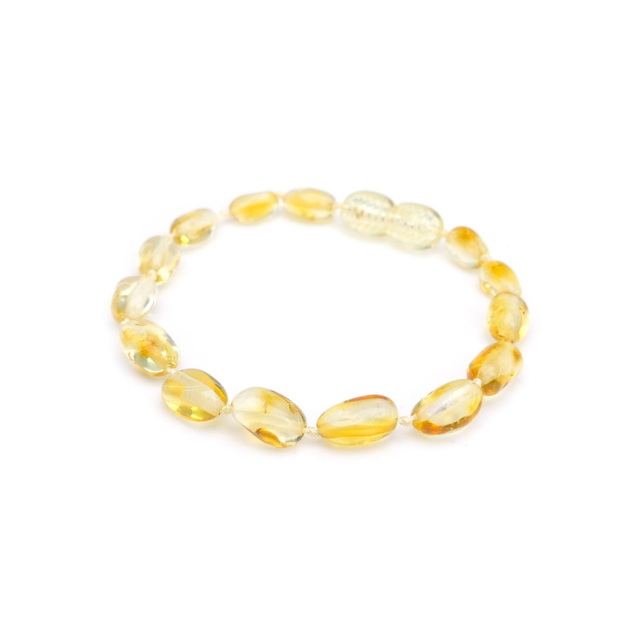 Pulsera/tobillera de ámbar báltico pulido para aliviar la dentición