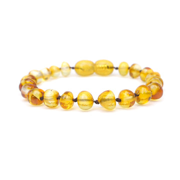 Pulsera de dentición de ámbar báltico relajante para niños pequeños
