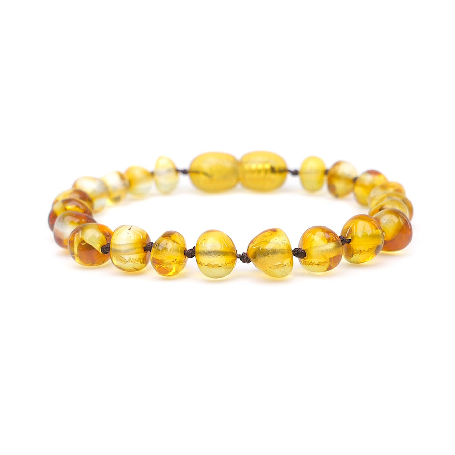 Pulsera de dentición de ámbar báltico relajante para niños pequeños