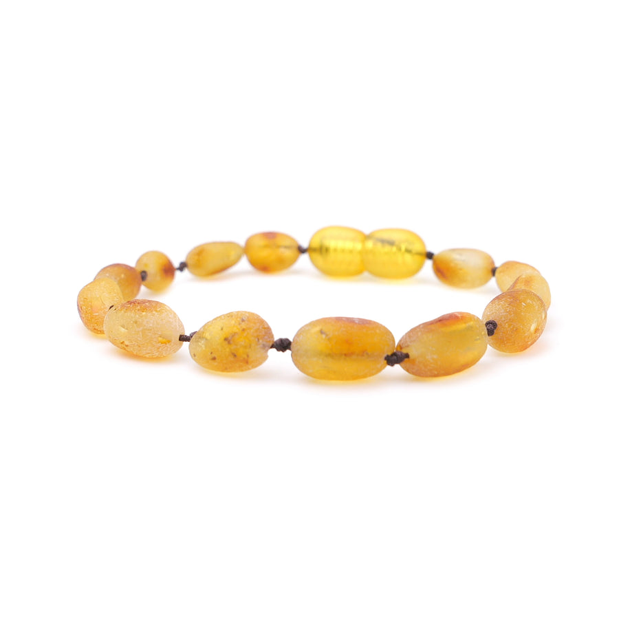 Pulsera de ámbar báltico crudo para aliviar la dentición del bebé