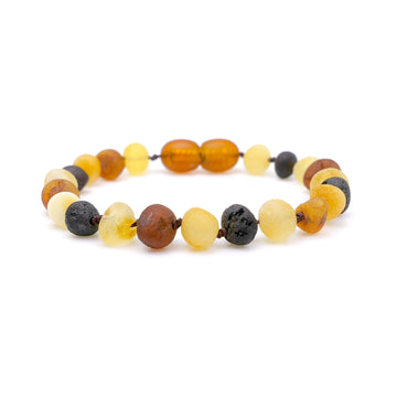 RAW MULTICOLOR BALTIC AMBER TEETHING BRACELET / ANKLET