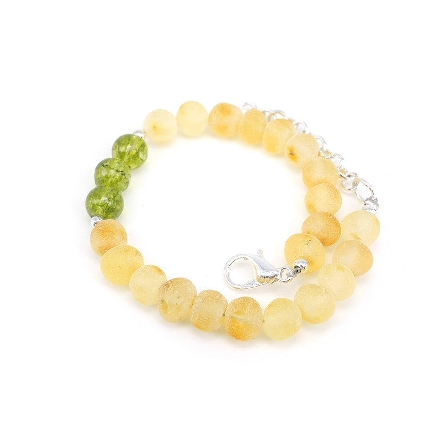 Accesorio protector para niños Libra con ámbar miel crudo y peridoto
